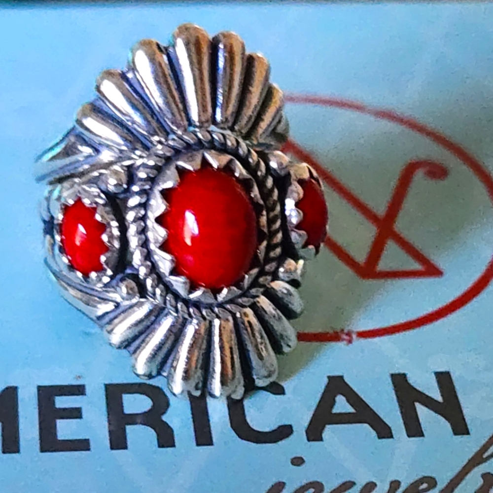 Caroline Pollack Red Coral Ring - New